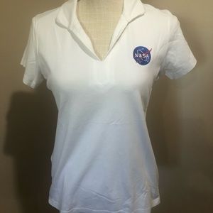 NASA Embroidered White Polo
